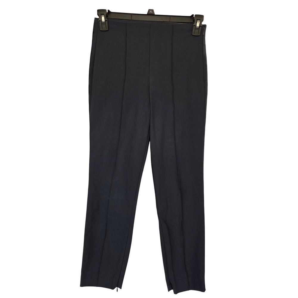 Theory Pintuck Eco Bistretch Slim Ankle Zip Pants Womens 2 Navy Blue